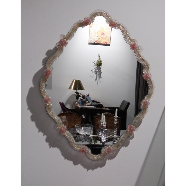 Authentic and artistic classic Venetian style mirror in Murano glass, crafted following the technique handed down for...
