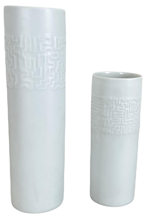 Abstract Porcelain Vases attributed to Cuno Fischer for Rosenthal, Germany, 1980s, Set of 2