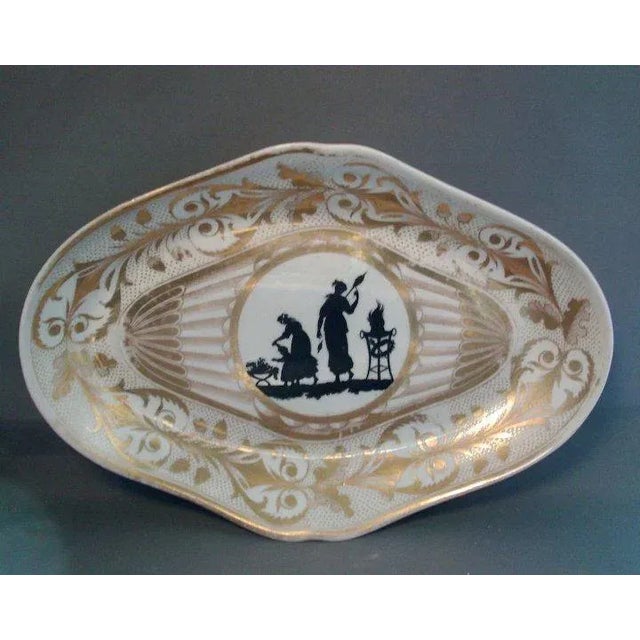 Traditional 18th Century Coalport Neoclassical Porcelain Silhouettes Dessert Dish For Sale - Image 3 of 5
