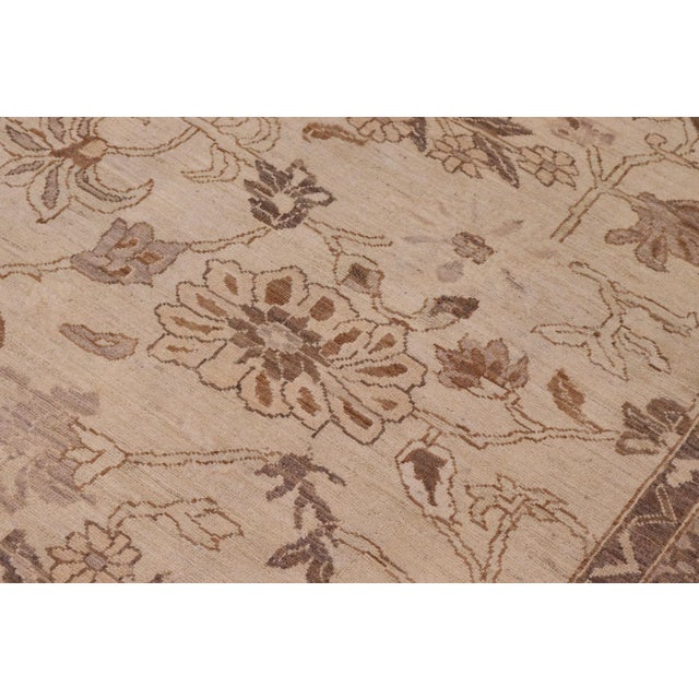 Textile 1990s Classic Ziegler Ivory Tan Hand-Knotted Wool Rug - 10'2'' X 13'11'' For Sale - Image 7 of 8