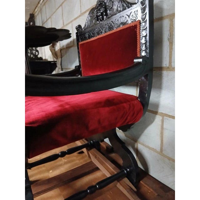 2000 - 2009 Antique 19th Century Victorian Carved Oak Throne Chair For Sale - Image 5 of 11
