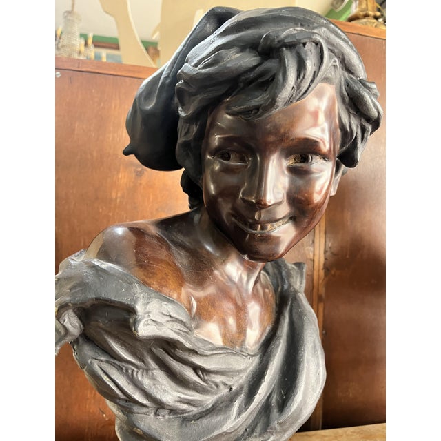 Mareau, Woman with Hat, 1890s, Bronze For Sale - Image 6 of 8