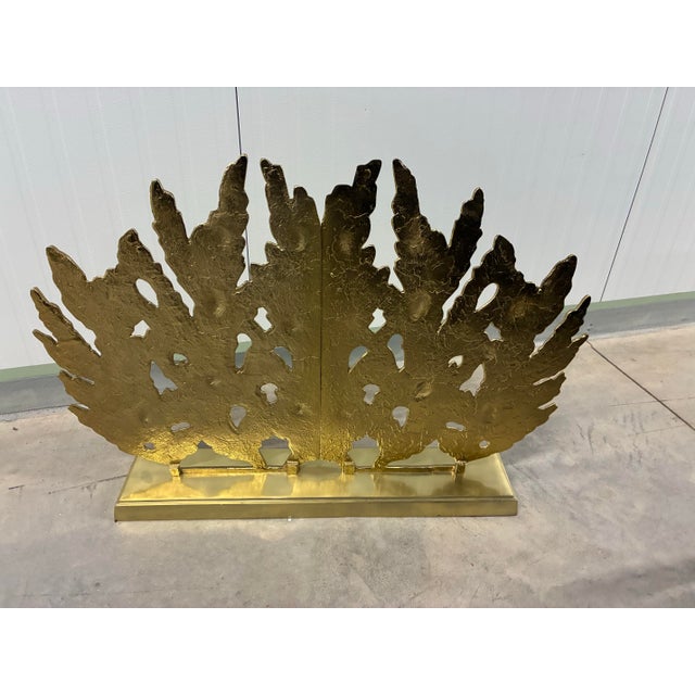 Williams Sonoma Brass Winter Forest Fireplace Screen For Sale - Image 4 of 6