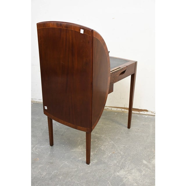 1950s Ladies Mahogany Metamorphic Leather Top Writing Desk, Drop Leaf Table For Sale - Image 13 of 13