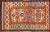 Brick Red 1880s Red Geometric Tribal Antique Caucasian Kazak Rug 4'7"x 6'6" Knotted Wool Carpet For Sale - Image 8 of 9