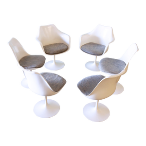 Early Tulip Chairs by Eero Saarinen for Knoll Tulip Chair Set of 6 1960s