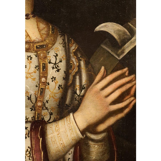 Francesco Curradi, Saint Catherine of Alexandria Curradi, 17th Century, Oil Painting on Canvas, Framed For Sale - Image 11 of 16