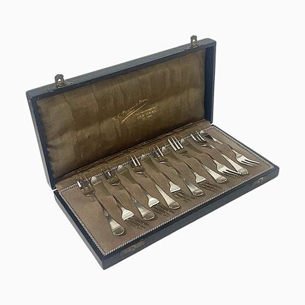 Silver Dutch Silver Pastry Forks by Gerritsen and Van Kempen, Set of 12 For Sale - Image 8 of 8