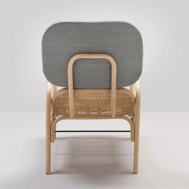 Early 21st Century Plus Rattan Armchair with Gabriel Fabrics Mood Grey Cushion by AC/AL Studio for ORCHID EDITION For Sale - Image 5 of 6