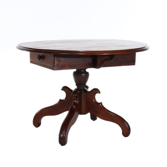 Brown Antique Victorian Walnut Drop Leaf Table C1890 For Sale - Image 8 of 11