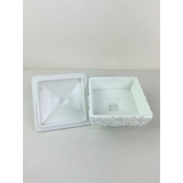 1950s 1950s Westmoreland Old Quilt Milk Glass Candy Dish For Sale - Image 5 of 10
