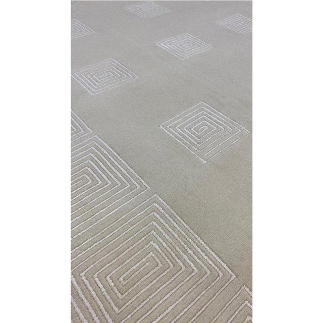 Gray 1990s Handwoven Contemporary Area Rug 8x10 For Sale - Image 8 of 11