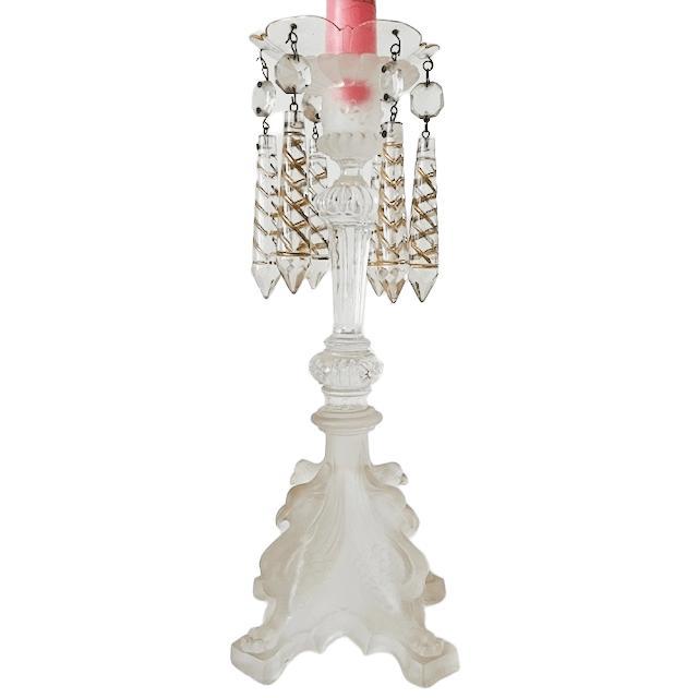 Vintage Crystal Candlestick from Val Saint Lambert, 1920s For Sale - Image 6 of 8