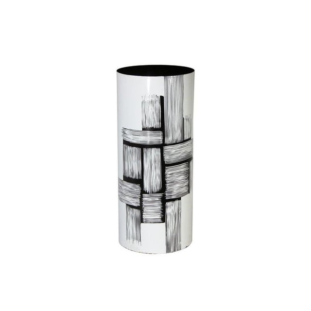 1960s Mid-Century Italian Black and White Enameled Copper Umbrella Stand, 1960s For Sale - Image 5 of 7