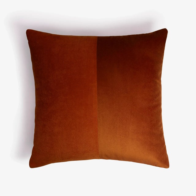 Double Brick Red Velvet Cushion Cover by Lorenza Briola for LO DECOR For Sale - Image 4 of 4