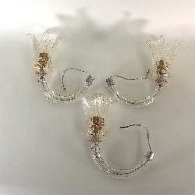 Mid-Century Gold-Infused Cristallo Murano Chandelier For Sale - Image 10 of 12