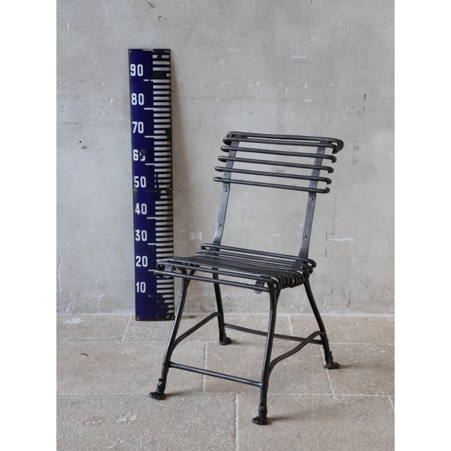 Antique French Arras Garden Chairs with Claw Feet, Set of 4 For Sale - Image 10 of 11