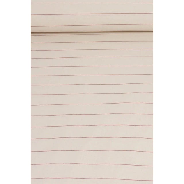 English Cadiz Stripe Red Double Width Fabric For Sale - Image 3 of 4