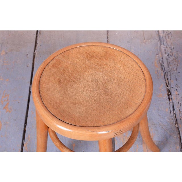 Mid-Century Stool in Sold Beech and Plywood, Czech, 1950s For Sale - Image 4 of 9