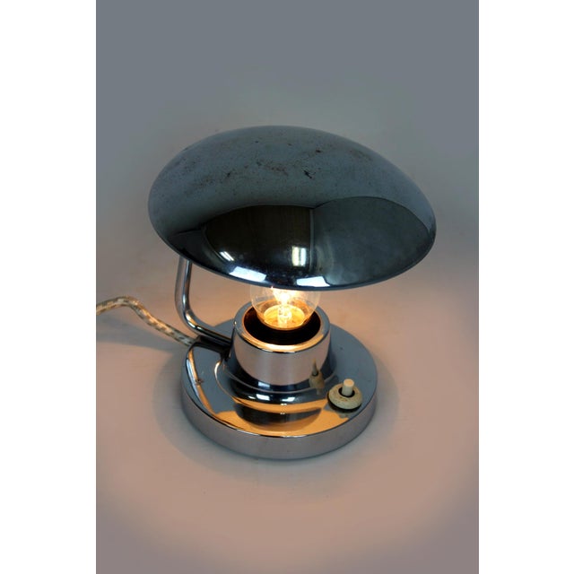 Bauhaus Chrome Model 1195 Table Lamp from Napako, Former Czechoslovakia, 1940s For Sale - Image 9 of 11