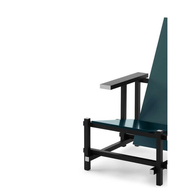Black and Blue Armchair by Gerrit Thomas Rietveld for Cassina For Sale - Image 10 of 14
