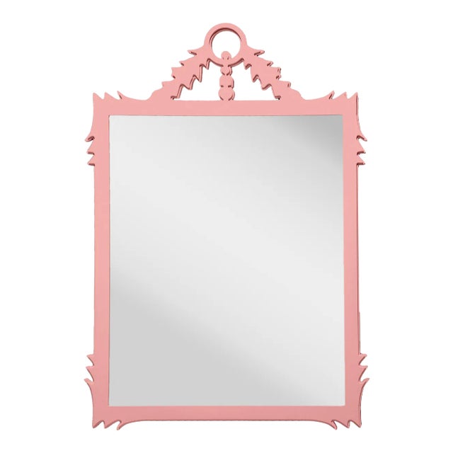 Fleur Home Garden District Lafitte Rectangle Mirror in Pink Punch, 35x55 For Sale