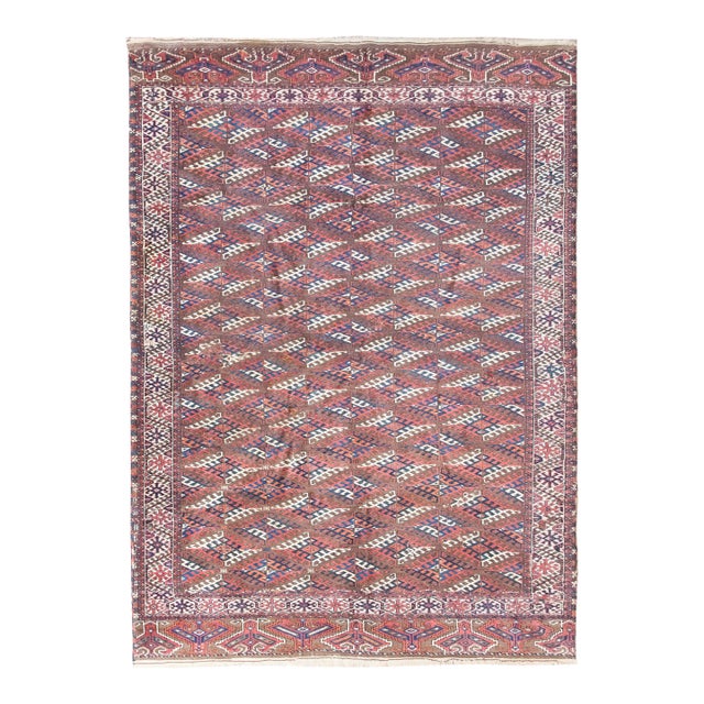 Early 20th Century Persian Yamut Rug For Sale
