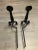 Pair of Vintage Cast Iron Andirons With Brass Colored Balls For Sale - Image 6 of 8