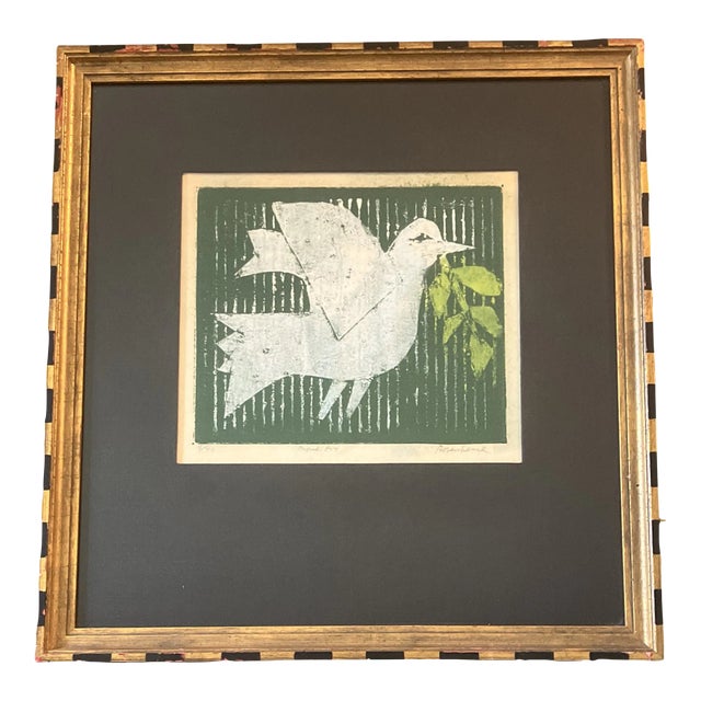 1960’s Irwin Jacob Rosenhouse Original Wood Block Print “Proud Bird ...