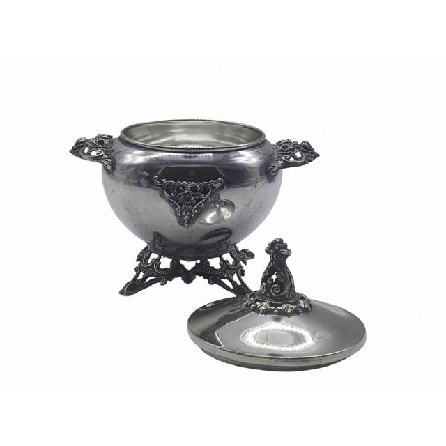 Silver Empire Style Silver Sugar Bowl, 1940s For Sale - Image 8 of 9