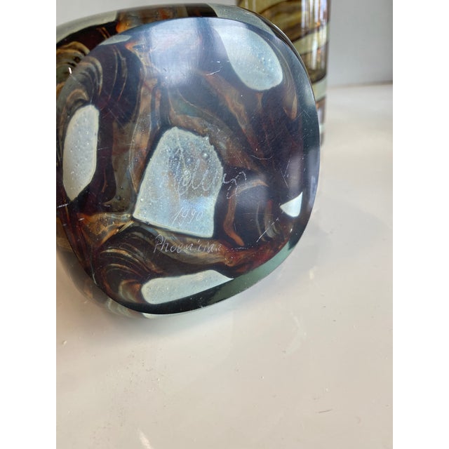 Earth Tone Glass Decanter with balloonstopper from Mdina, Set of 2 For Sale - Image 11 of 15