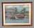 Vintage Cottage Dockside Landscape Framed Pastel Watercolor Painting W Boat For Sale - Image 6 of 6