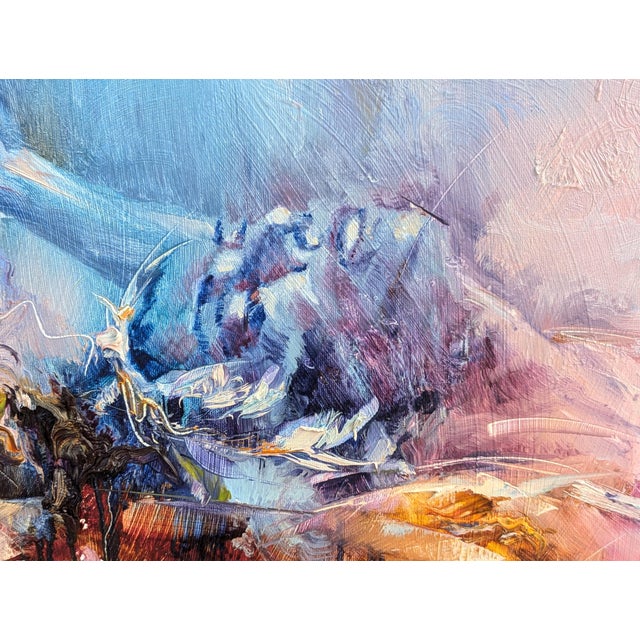 Blue Andrew Manaylo "Impulse" Contemporary Colorful Painting of an Abstract Dancing Female Ballerina, 2012 For Sale - Image 8 of 10