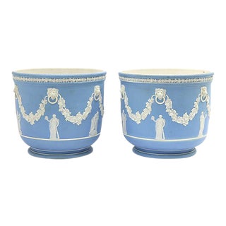 C. 1875 Large Wedgwood Jasperware Planters, a Pair For Sale