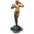 Early 20th Century Art Nouveau Flower Bell Table Lamp W/ Spelter Metal Nude Women Sculpture For Sale In Los Angeles - Image 6 of 8