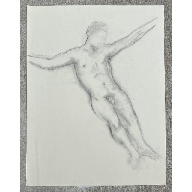 Falling or reclining ale Nude from the estate of Florida artist Dr. Ronald Frank Yrabedra (1944-2022). Yrabedra earned his...
