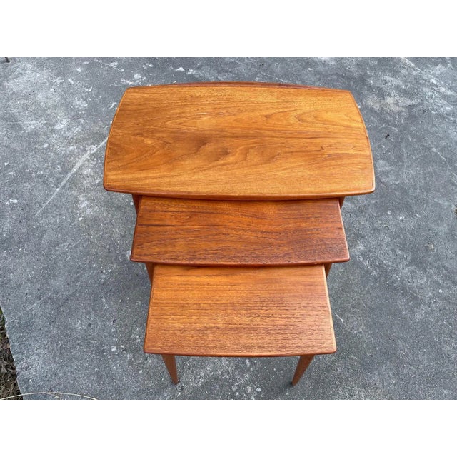 Danish Teak Nesting Tables, 1960s For Sale - Image 6 of 11