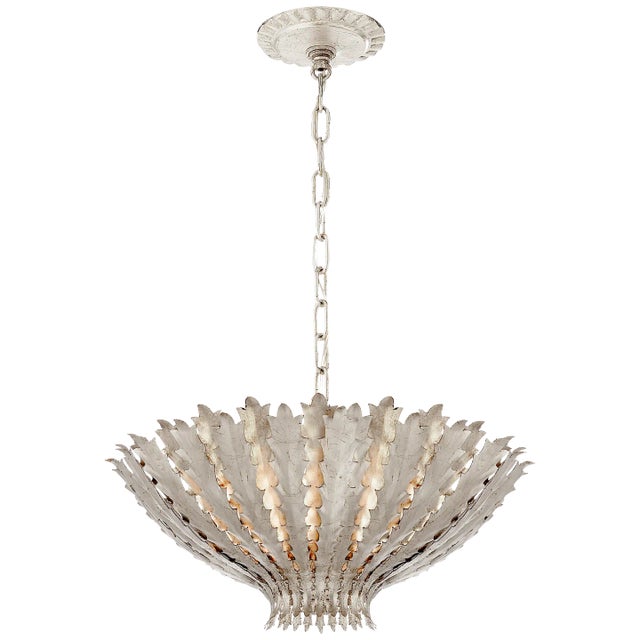 Hampton Medium Chandelier in Burnished Silver Leaf Designer: AERIN Canopy: 6" Round Mounting: Chain Shade Detail: No...