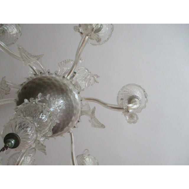 Transparent 1970s Italian Murano 6 Arm Chandelier For Sale - Image 8 of 12
