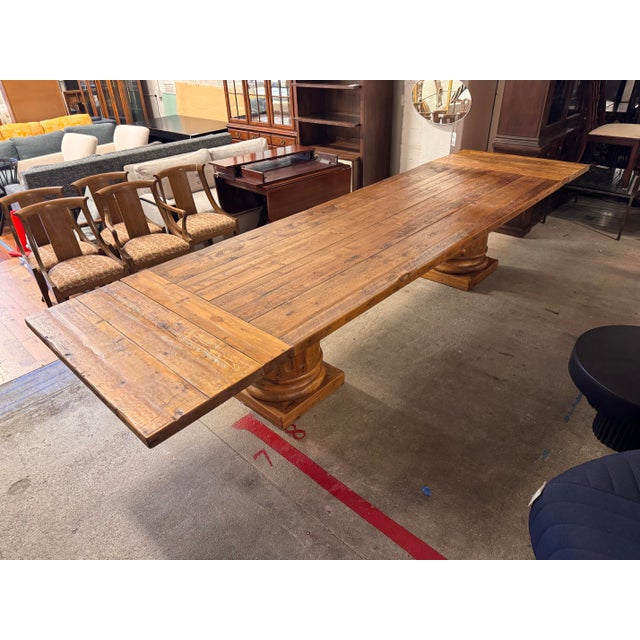 Design Plus Gallery presents a Double Pedestal Dining Table from Restoration Hardware. This dining table has a plank-style...