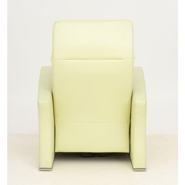 Animal Skin Art Deco Style Mint Green Leather Reclining Chair For Sale - Image 7 of 7