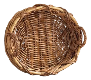 Vintage Oval Wicker Basket Tray W/ Vine Motif