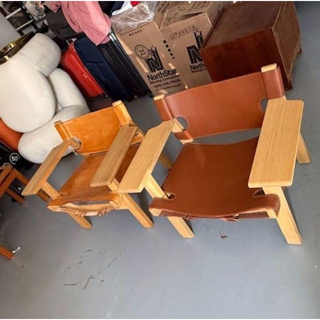 2020s Fredericia Furniture Spanish Lounge Chair in Oak and Cognac Leather For Sale - Image 5 of 5