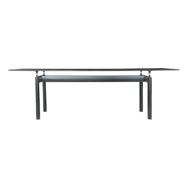 LC6 Glass and Metal Dining Table by Le Corbusier for Cassina, 1990s For Sale