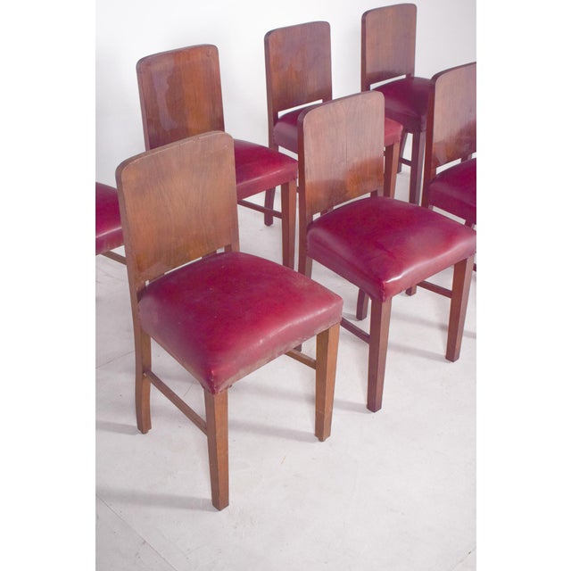 Art Deco Portuguese Dining Chairs, 1940s, Set of 8 For Sale - Image 10 of 11