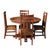 Solid Oak Round Dining Table With 2 Leaves - Michael's Cherry For Sale In Chicago - Image 6 of 9