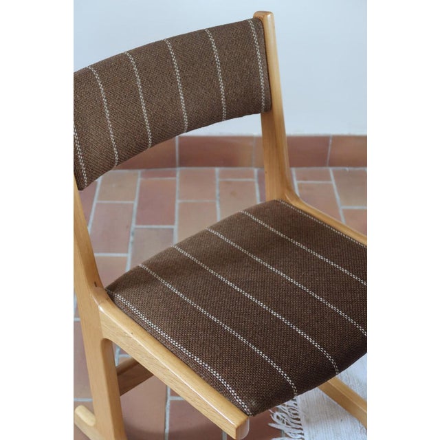 1970s Dining Chairs in Beech and Striped Fabric from Farstrup Møbler, Denmark, 1970s, Set of 4 For Sale - Image 5 of 17