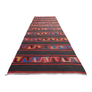 Vintage Striped Turkish Kilim Rug Runner 3'6" X 9'6"