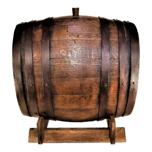 1920s Tabletop Oak Rum Barrel on Stand