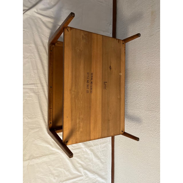 Altavista Lane 1960s Lane Rhythm Walnut Side End Table Mid Century Danish Modern For Sale - Image 4 of 11